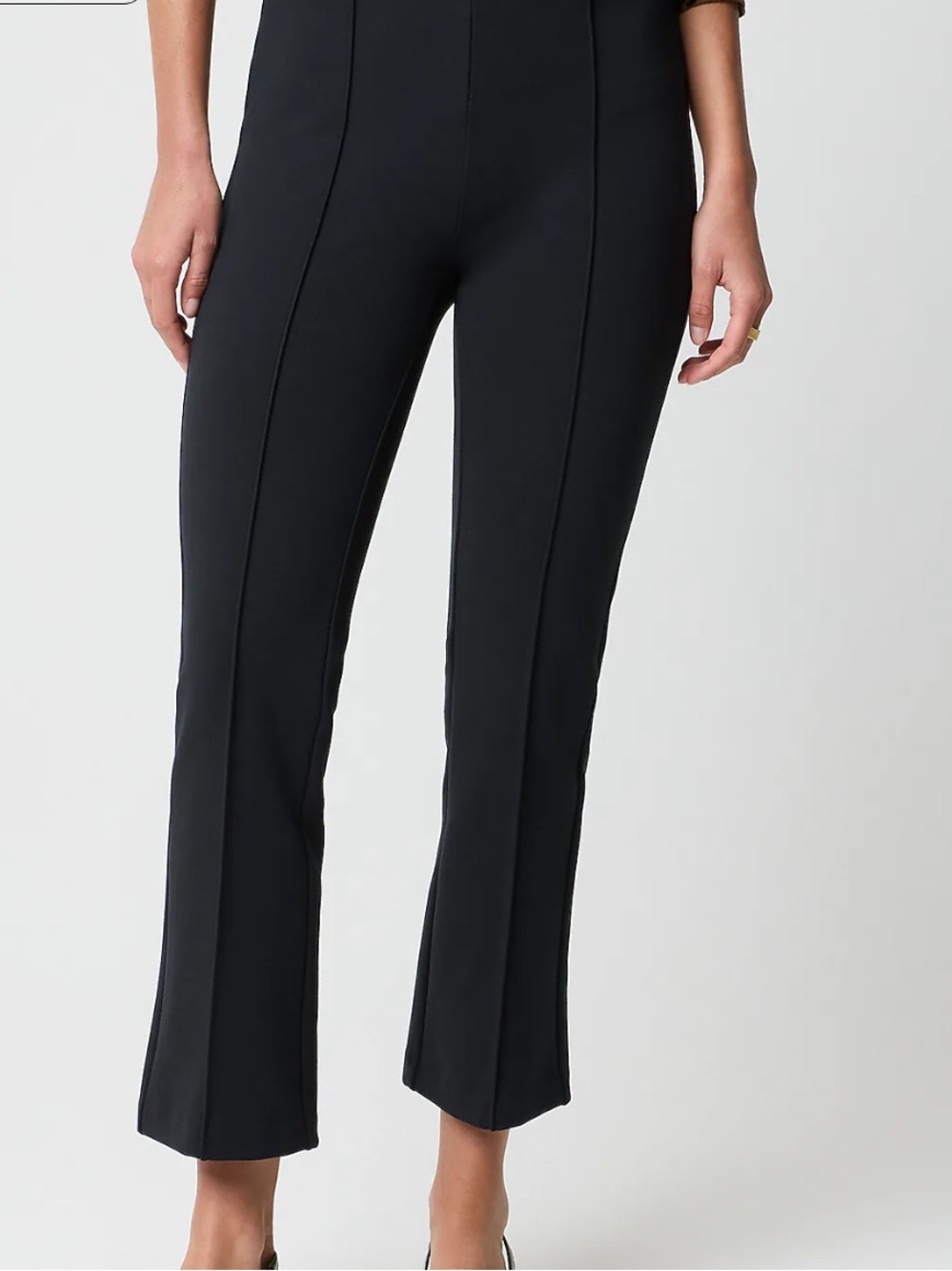 J. Crew Factory Ponte Cropped Pull-On Pant Black Size 12 NWT
